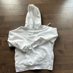 TNA cozy boyfriend fit white hoodie, good condition, worn at home.